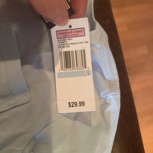 NWT Boys size 5 Vineyard Vines long sleeve tee light blue hockey whale